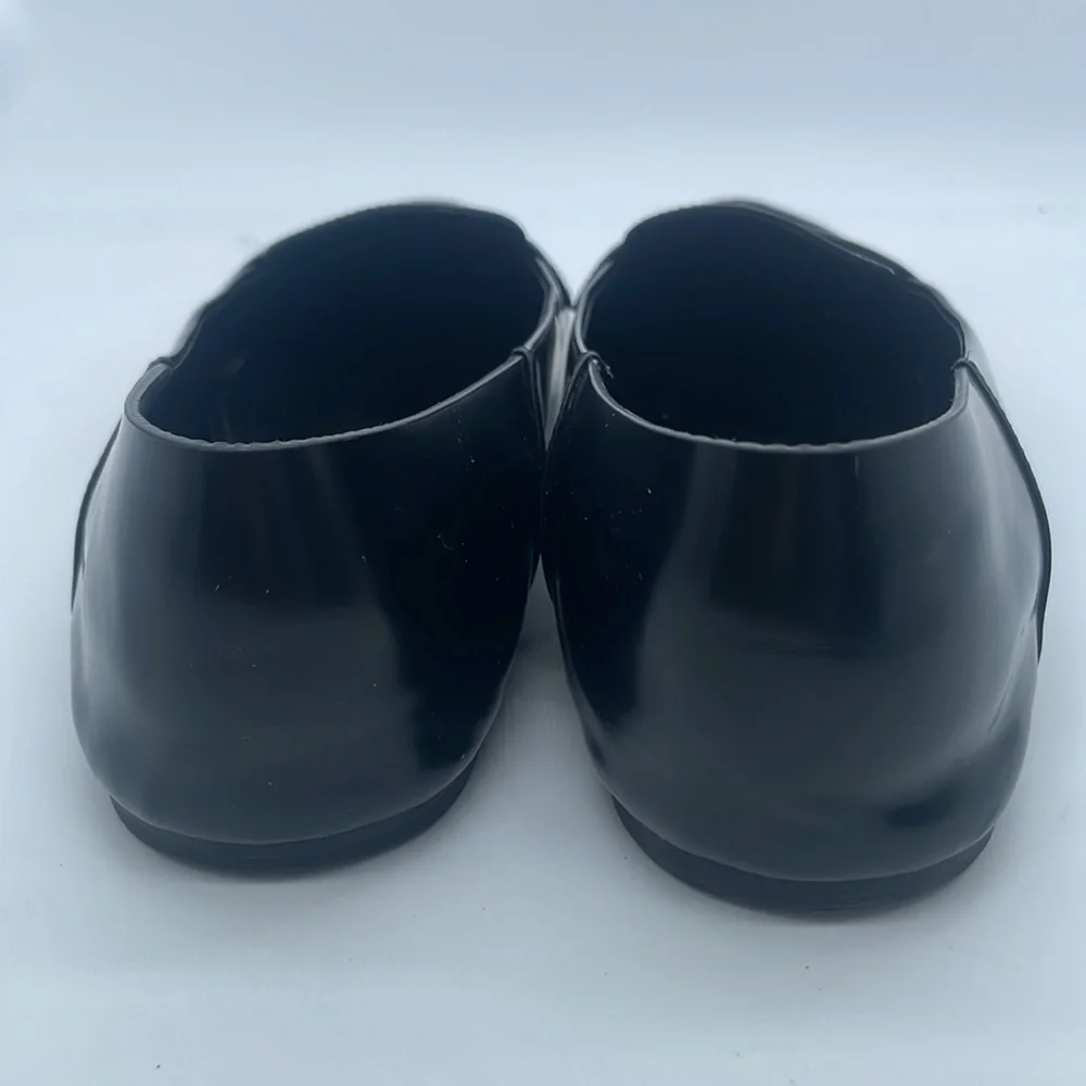 Prada Black pointed toe soft leather logo embossed foldable loafer flats 40.5 - Picture 3 of 8